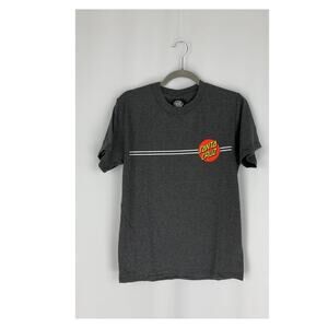 Santa Cruz Skateboards Classic Dot Tee Shirt Mens Small Grey Red New Casual